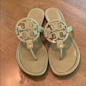 Tory Burch Miller sandals, patent nude